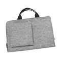 laptop sleeve with black zipper and hands MacBook felt case hand made cover 15 inch