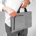 laptop sleeve with black zipper and hands MacBook felt case hand made cover mac neo