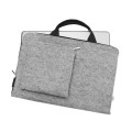 laptop sleeve with black zipper and hands MacBook felt case hand made cover 16 inch