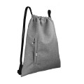 drawstring backpack light grey