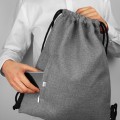 drawstring backpack light grey