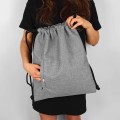 drawstring backpack light grey