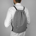 drawstring backpack light grey