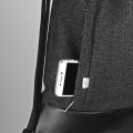 backpack dark grey with black bottom drawstring bag