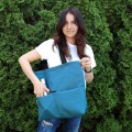 shopper bag turquise big shoulder bag