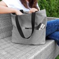 light grey shoulder bag shooper tote bag