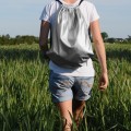 silver backpack drawsting bag