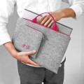 personalized MacBook case felt laptop sleeve with pink hands and embroided name