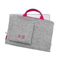 personalized MacBook case felt laptop sleeve with pink hands and embroided name