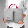 personalized MacBook case felt laptop sleeve with pink hands and embroided name