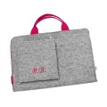 personalized MacBook case felt laptop sleeve with pink hands and embroided name