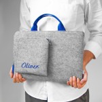 PERSONALIZED MACBOOK CASE WITH HANDS AND NAME IN BLUE