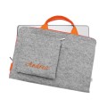 MacBook felt sleeve with hands personalized laptop cover embroided name in orange