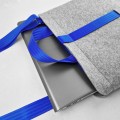 shoulder male felt bag with blue car belt straps 15 inch laptop bag