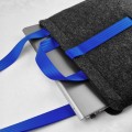 shoulder dark grey felt bag with blue car belt straps male 15 inch laptop bag
