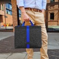 shoulder dark grey felt bag with blue car belt straps male 15 inch laptop bag
