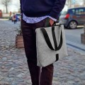 shoulder male felt bag with black car belt straps 15 inch laptop bag