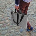 shoulder male felt bag with black car belt straps 15 inch laptop bag