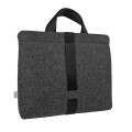 dark grey felt shoulder bag with black car belt straps 15 inch laptop male bag