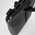 dark grey felt shoulder bag with black car belt straps 15 inch laptop male bag