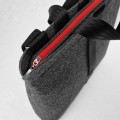 dark grey felt shoulder bag with black car belt straps 15 inch laptop male bag