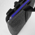 dark grey felt shoulder bag with black car belt straps 15 inch laptop male bag