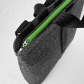 dark grey felt shoulder bag with black car belt straps 15 inch laptop male bag
