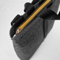 dark grey felt shoulder bag with black car belt straps 15 inch laptop male bag