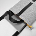 felt laptop bag with black car belt strap shoulder 15 inch laptop bag