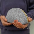 felt pencil case dumpling pouch with colour zipper