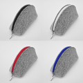 felt pencil case dumpling pouch with colour zipper
