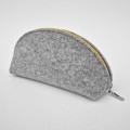felt pencil case dumpling pouch with colour zipper