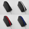 dark grey felt pencil case mini dumpling pouch bag with colour zipper