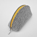 personalized felt pen case dumpling mini bag felt pouch with colour zipper and embroidery