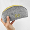 personalized felt pen case dumpling mini bag felt pouch with colour zipper and embroidery