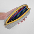 personalized felt pen case dumpling mini bag felt pouch with colour zipper and embroidery