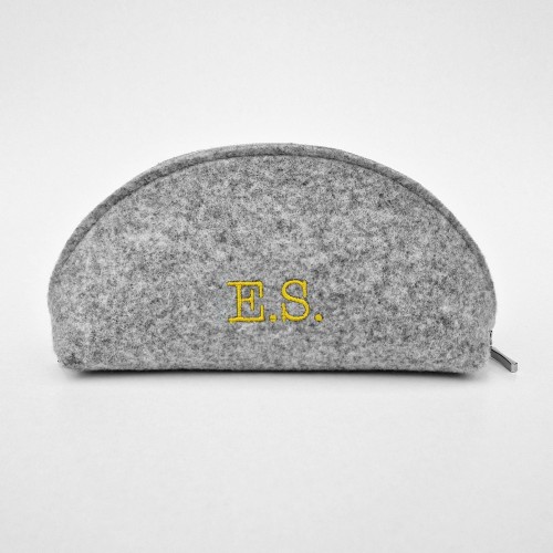 personalized felt pen case dumpling mini bag felt pouch with colour zipper and embroidery