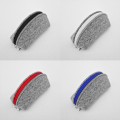 mini felt pouch ligh grey felt with colour zipper