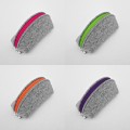 mini felt pouch ligh grey felt with colour zipper