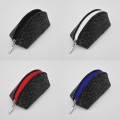 dark grey flet pouch mini dumpling case with colour zipper