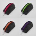 dark grey flet pouch mini dumpling case with colour zipper