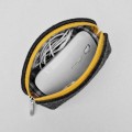 dark grey flet pouch mini dumpling case with colour zipper