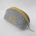 personalized mini felt pouch dumpling case with embroidery