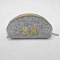 personalized mini felt pouch dumpling case with embroidery