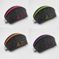 personalized mini felt pouch dark grey dumpling case