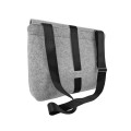 male laptop bag light grey felt shoulder bag with black car belt strap