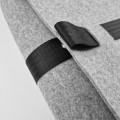 male laptop bag light grey felt shoulder bag with black car belt strap