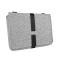 male laptop bag light grey felt shoulder bag with black car belt strap