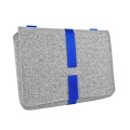 light grey felt shoulder male bag with blue car belt strap 15 inch laptop bag