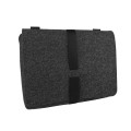 dark grey felt male shoulder bag with black car belt strap 15 inch laptop bag